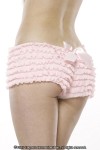 Ruffle Shorts W/back Bow Pink O/s